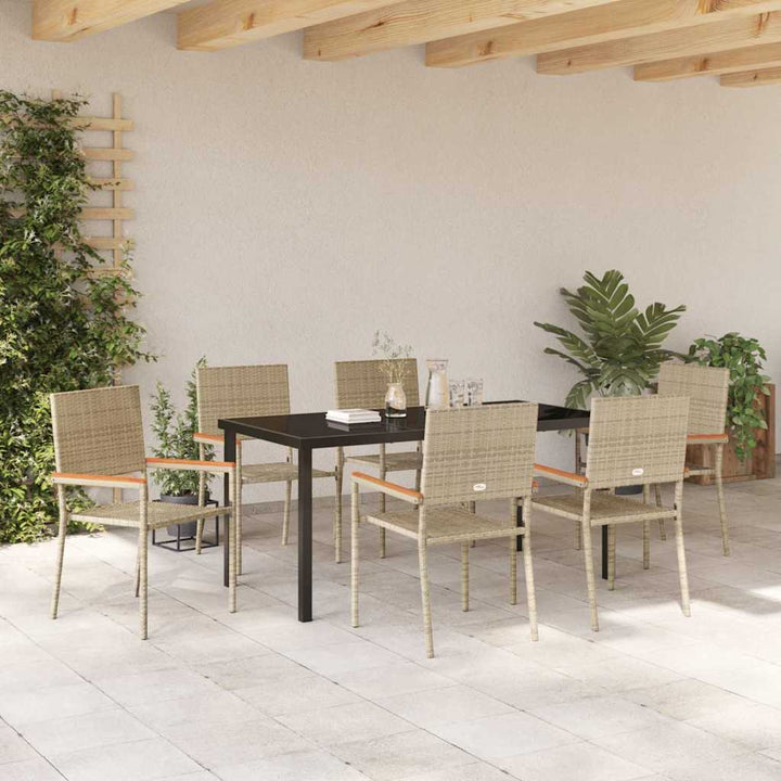 Have Spisebordssæt 7 pcs Beige Poly rattan
