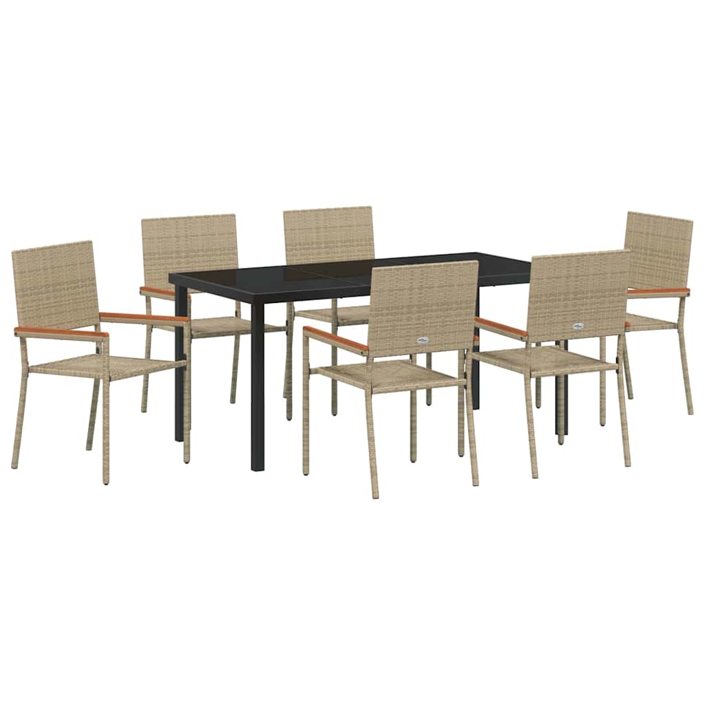 Have Spisebordssæt 7 pcs Beige Poly rattan