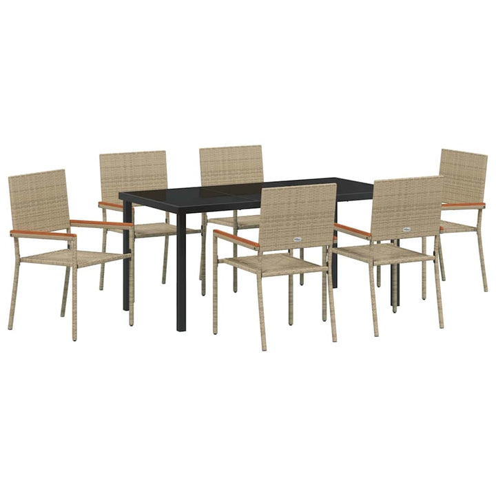 Have Spisebordssæt 7 pcs Beige Poly rattan
