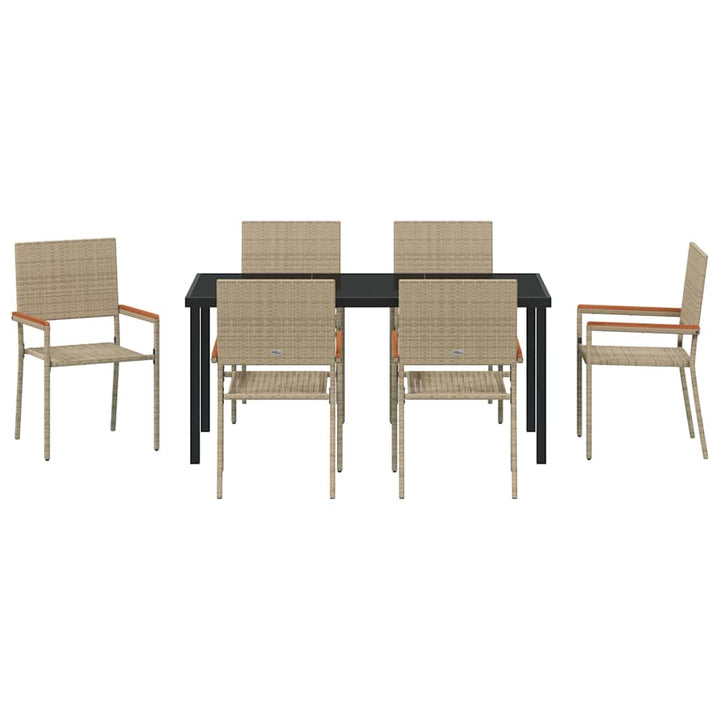 Have Spisebordssæt 7 pcs Beige Poly rattan