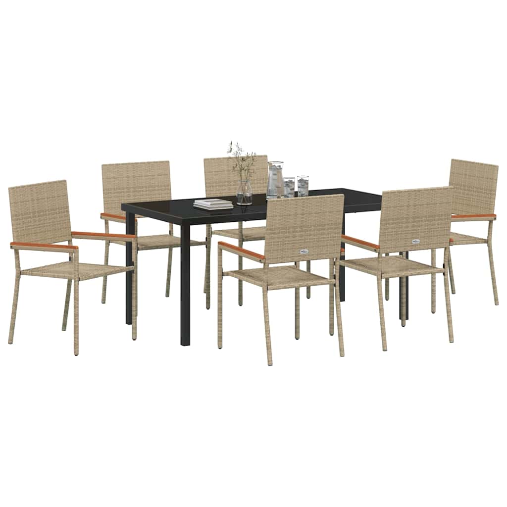 Have Spisebordssæt 7 pcs Beige Poly rattan