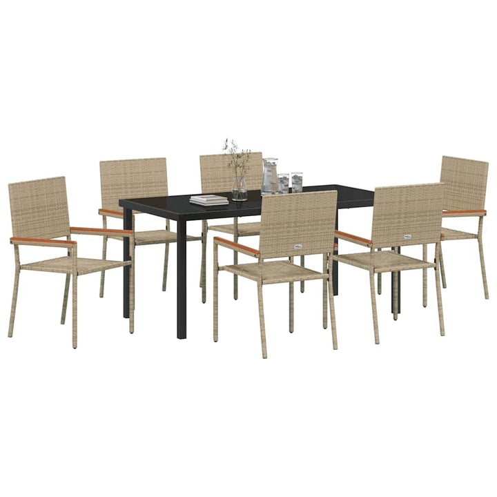 Have Spisebordssæt 7 pcs Beige Poly rattan