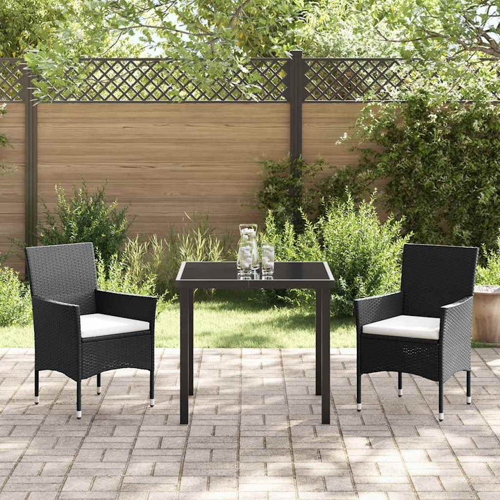 Have Spisebordssæt med pude 3 pcs Sort Poly rattan