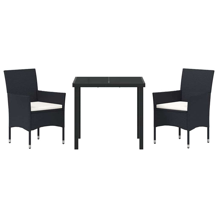 Have Spisebordssæt med pude 3 pcs Sort Poly rattan