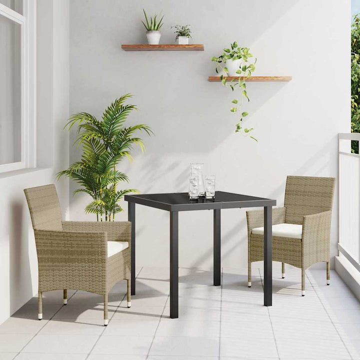 Have Spisebordssæt med pude 3 pcs Beige Poly rattan