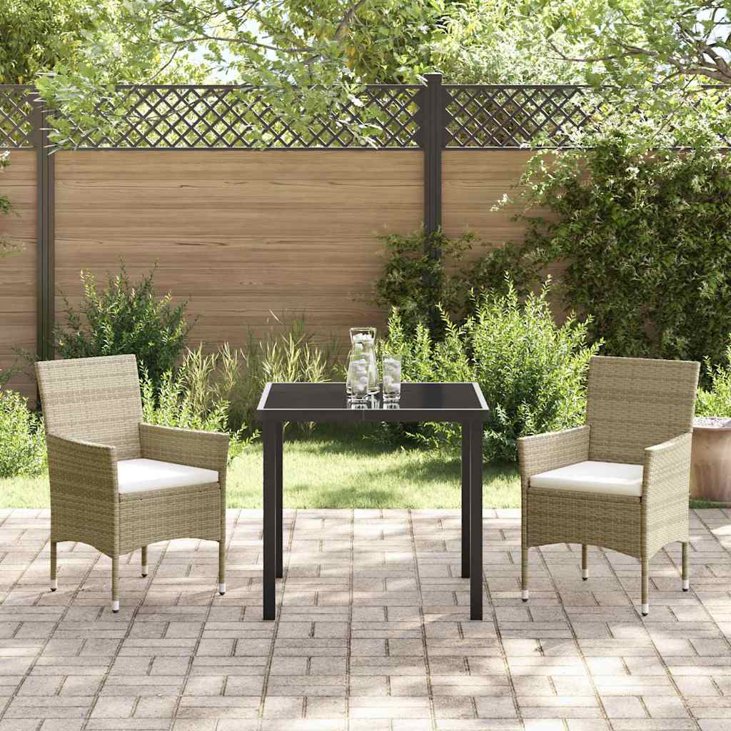 Have Spisebordssæt med pude 3 pcs Beige Poly rattan