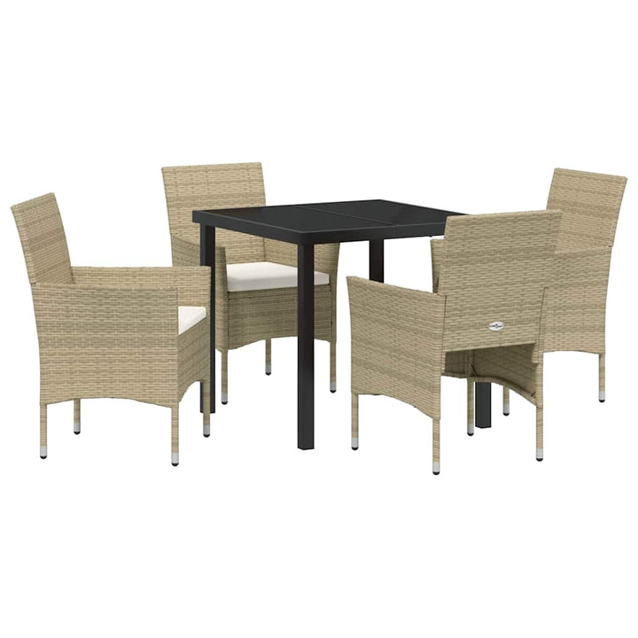 Have Spisebordssæt med pude 5 pcs Beige Poly rattan