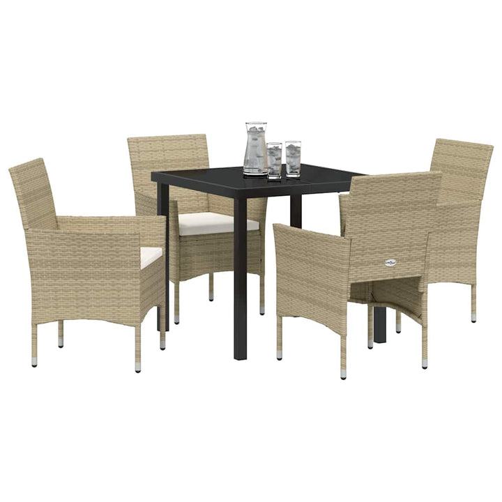 Have Spisebordssæt med pude 5 pcs Beige Poly rattan