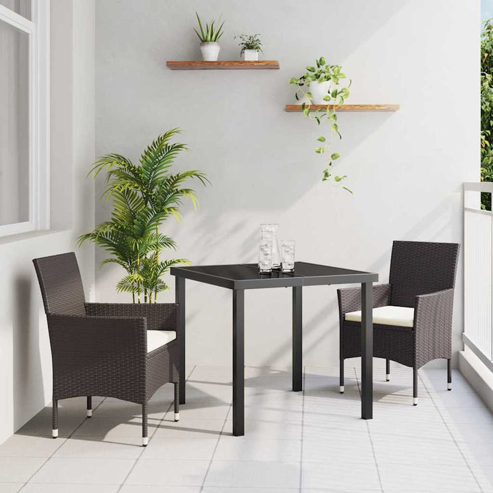 Have Spisebordssæt med pude 3 pcs Brun Poly rattan