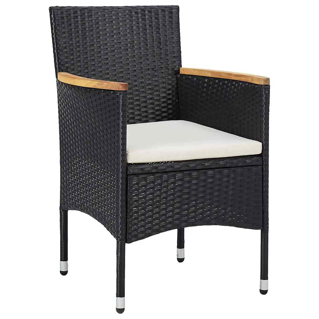 Have Spisebordssæt med pude 3 pcs Sort Poly rattan