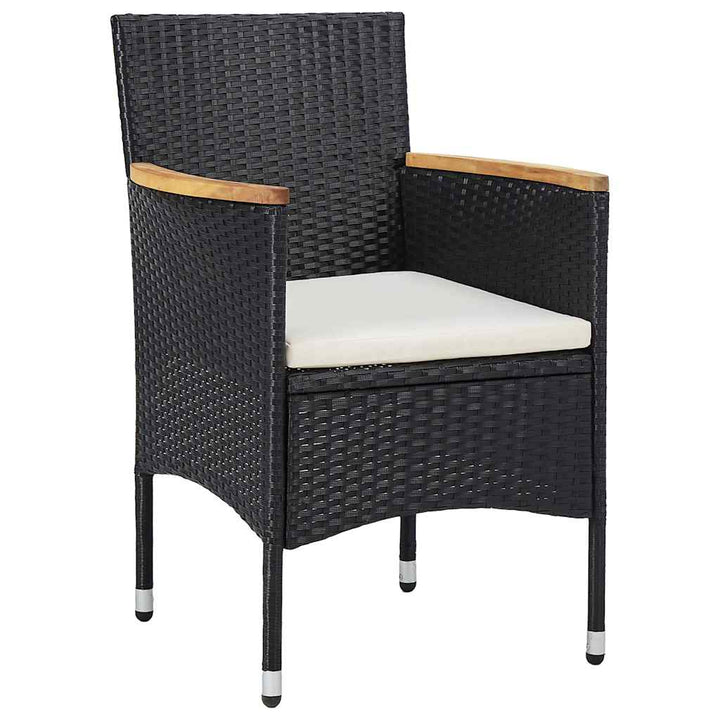 Have Spisebordssæt med pude 3 pcs Sort Poly rattan