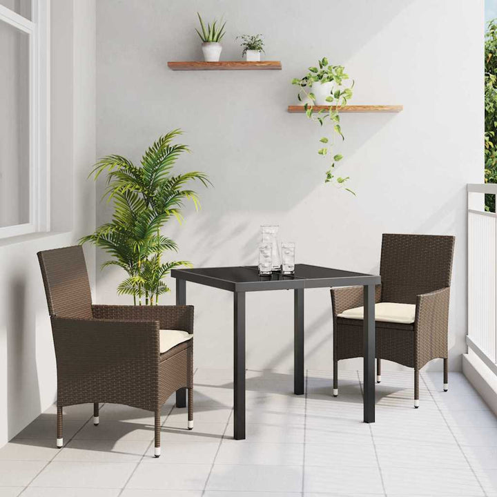 Have Spisebordssæt med pude 3 pcs Brun Poly rattan