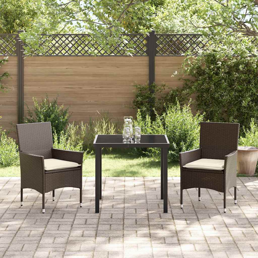 Have Spisebordssæt med pude 3 pcs Brun Poly rattan