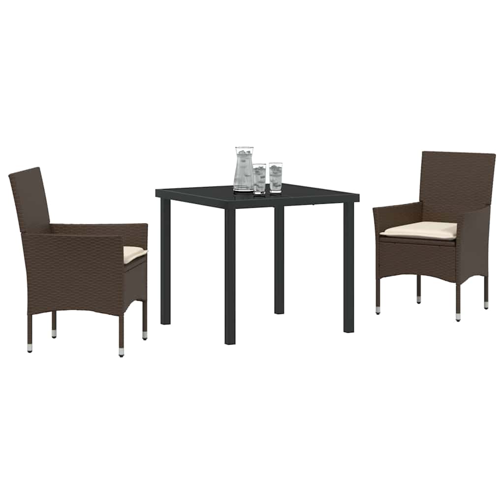 Have Spisebordssæt med pude 3 pcs Brun Poly rattan