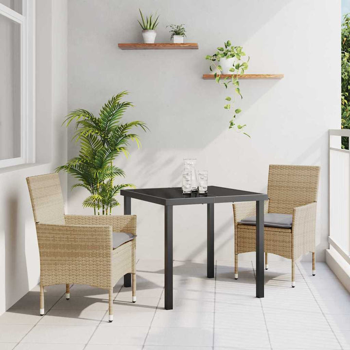 Have Spisebordssæt med pude 3 pcs Beige Poly rattan