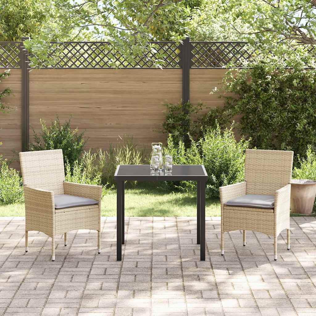Have Spisebordssæt med pude 3 pcs Beige Poly rattan
