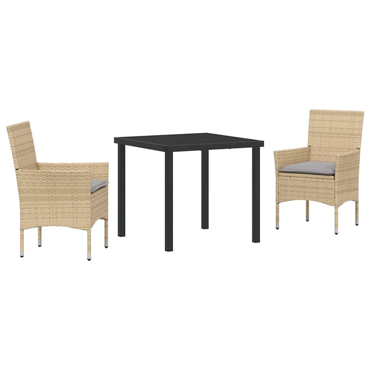 Have Spisebordssæt med pude 3 pcs Beige Poly rattan