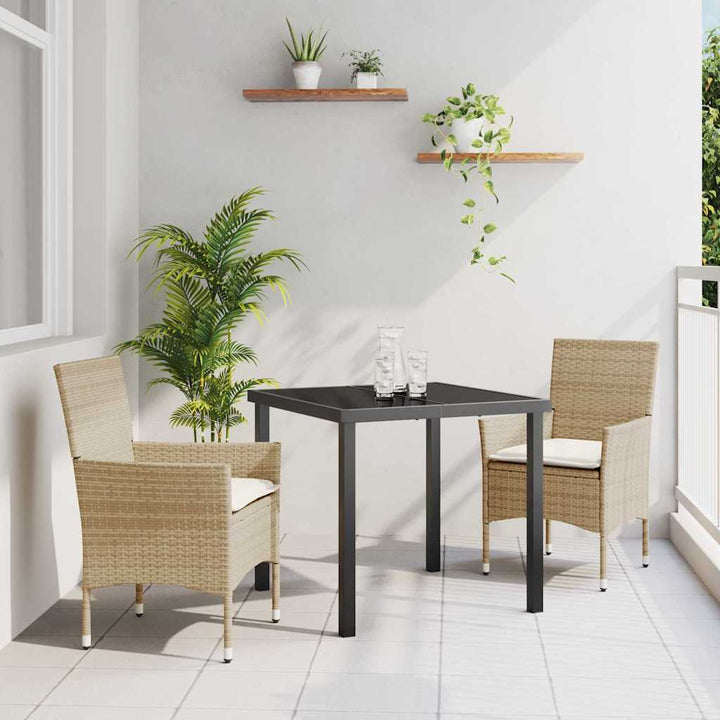 Have Spisebordssæt med pude 3 pcs Beige Poly rattan