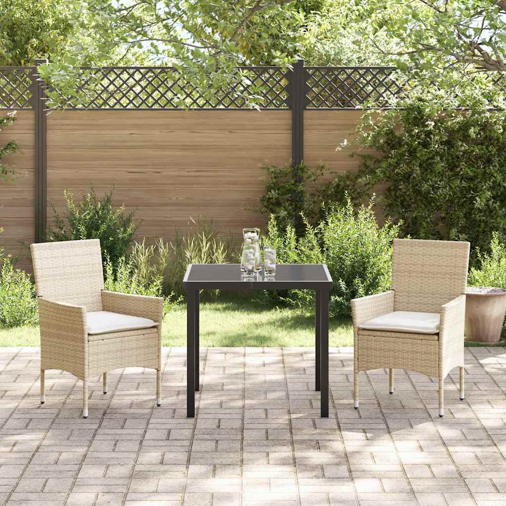 Have Spisebordssæt med pude 3 pcs Beige Poly rattan