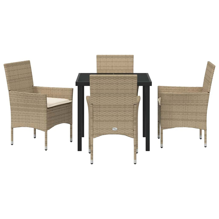 Have Spisebordssæt med pude 5 pcs Beige Poly rattan