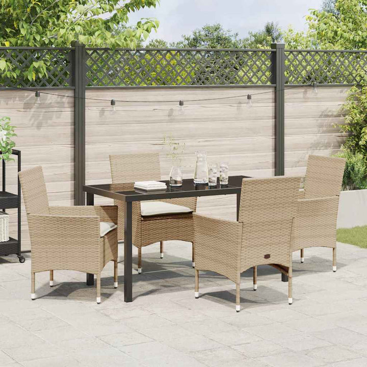 Have Spisebordssæt med pude 5 pcs Beige Poly rattan