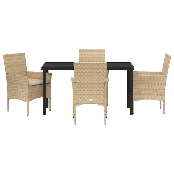 Have Spisebordssæt med pude 5 pcs Beige Poly rattan