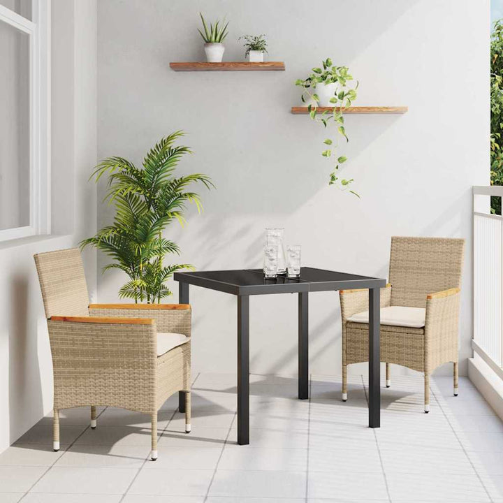 Have Spisebordssæt med pude 3 pcs Beige Poly rattan