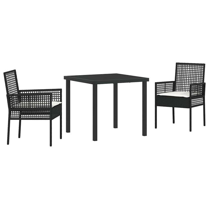 Have Spisebordssæt med pude 3 pcs Sort Poly rattan