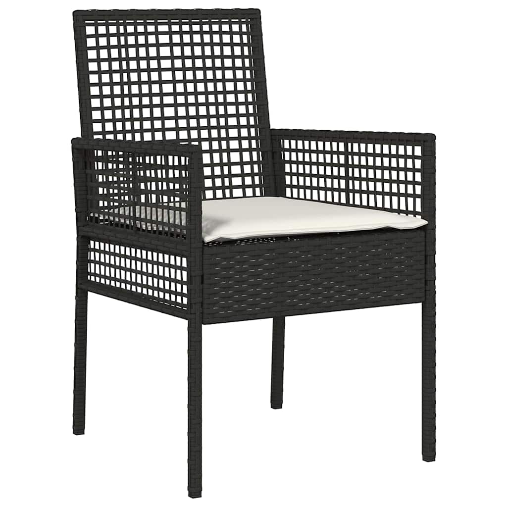 Have Spisebordssæt med pude 3 pcs Sort Poly rattan