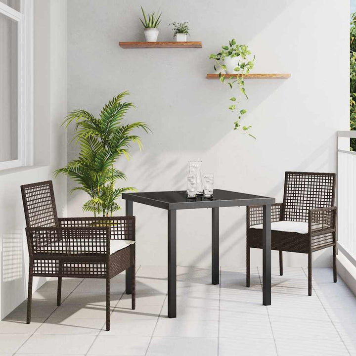 Have Spisebordssæt med pude 3 pcs Brun Poly rattan
