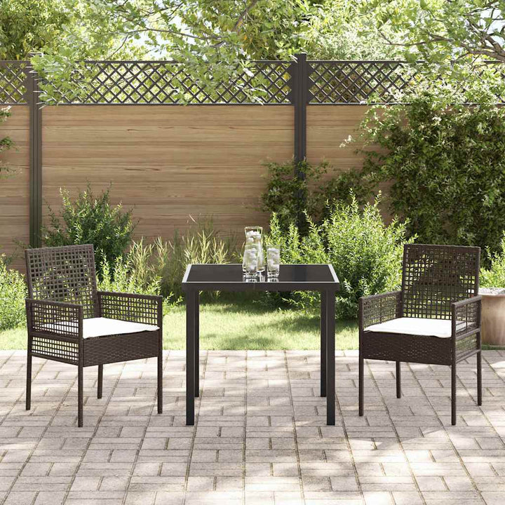 Have Spisebordssæt med pude 3 pcs Brun Poly rattan