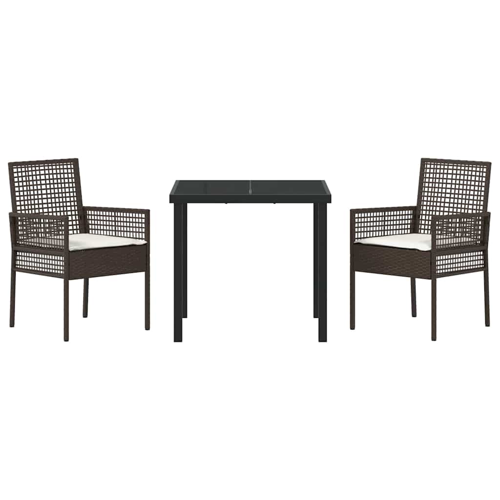 Have Spisebordssæt med pude 3 pcs Brun Poly rattan