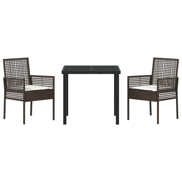 Have Spisebordssæt med pude 3 pcs Brun Poly rattan