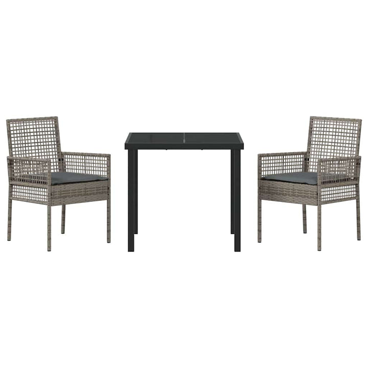 Have Spisebordssæt med pude 3 pcs Grå Poly rattan