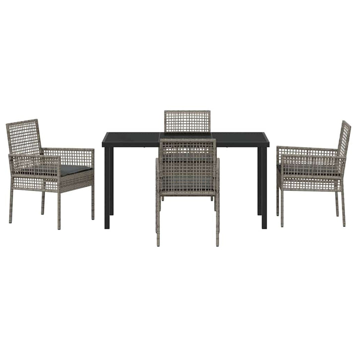 Have Spisebordssæt med pude 5 pcs Grå Poly rattan