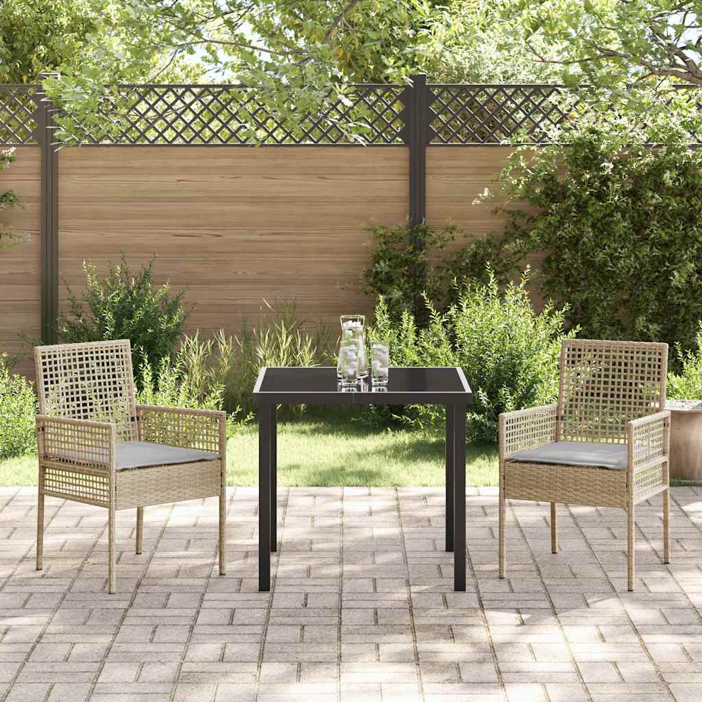Have Spisebordssæt med pude 3 pcs Beige Poly rattan