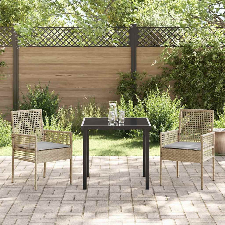 Have Spisebordssæt med pude 3 pcs Beige Poly rattan