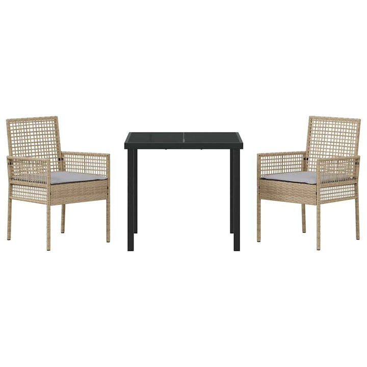 Have Spisebordssæt med pude 3 pcs Beige Poly rattan