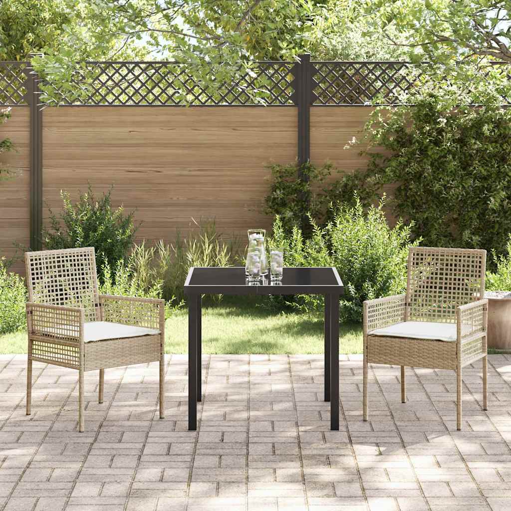 Have Spisebordssæt med pude 3 pcs Beige Poly rattan