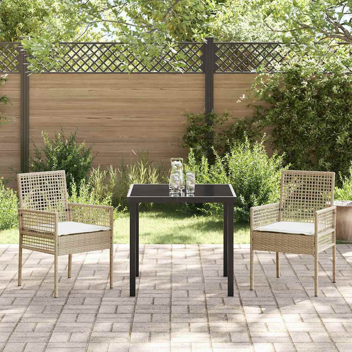 Have Spisebordssæt med pude 3 pcs Beige Poly rattan