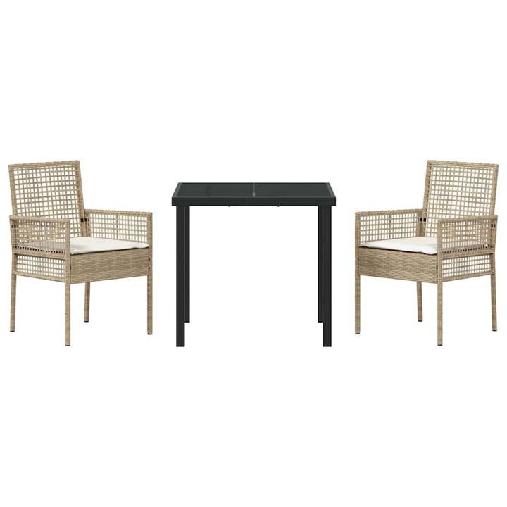 Have Spisebordssæt med pude 3 pcs Beige Poly rattan