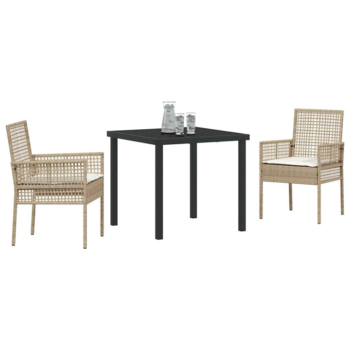 Have Spisebordssæt med pude 3 pcs Beige Poly rattan