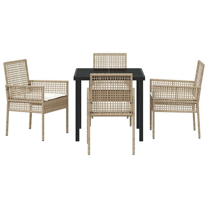 Have Spisebordssæt med pude 5 pcs Beige Poly rattan