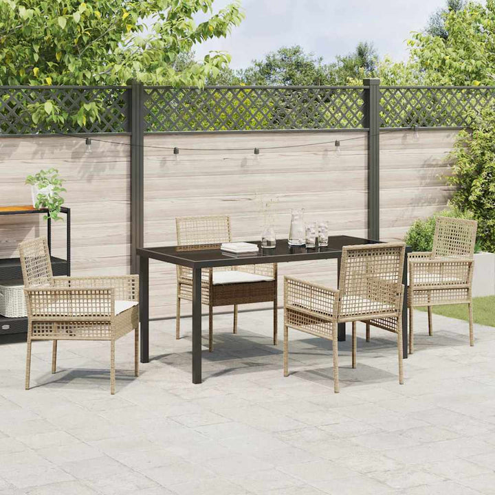 Have Spisebordssæt med pude 5 pcs Beige Poly rattan