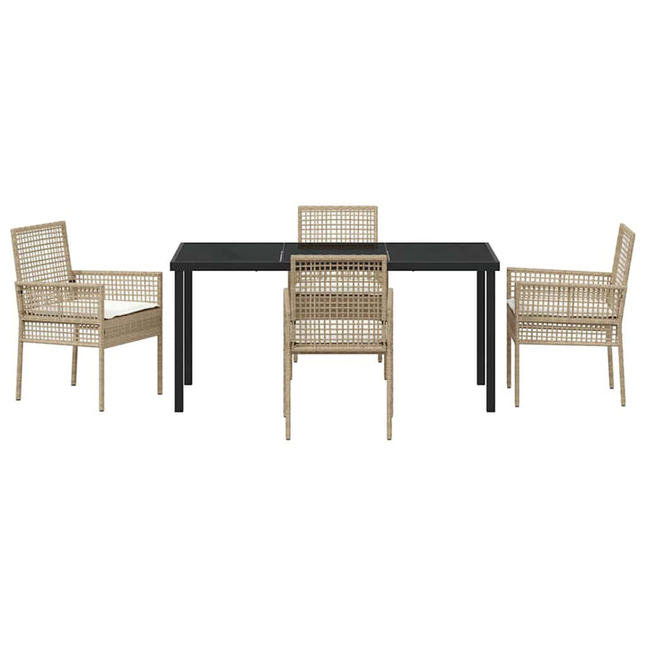 Have Spisebordssæt med pude 5 pcs Beige Poly rattan