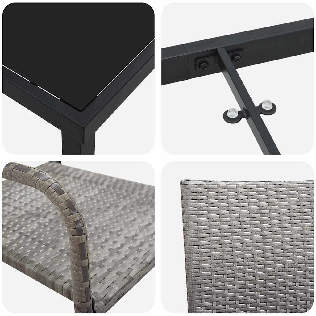 Have Spisebordssæt 3 pcs Grå Poly rattan