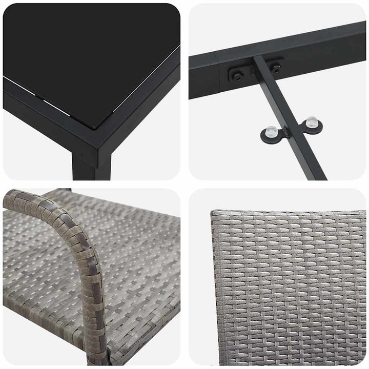 Have Spisebordssæt 3 pcs Grå Poly rattan