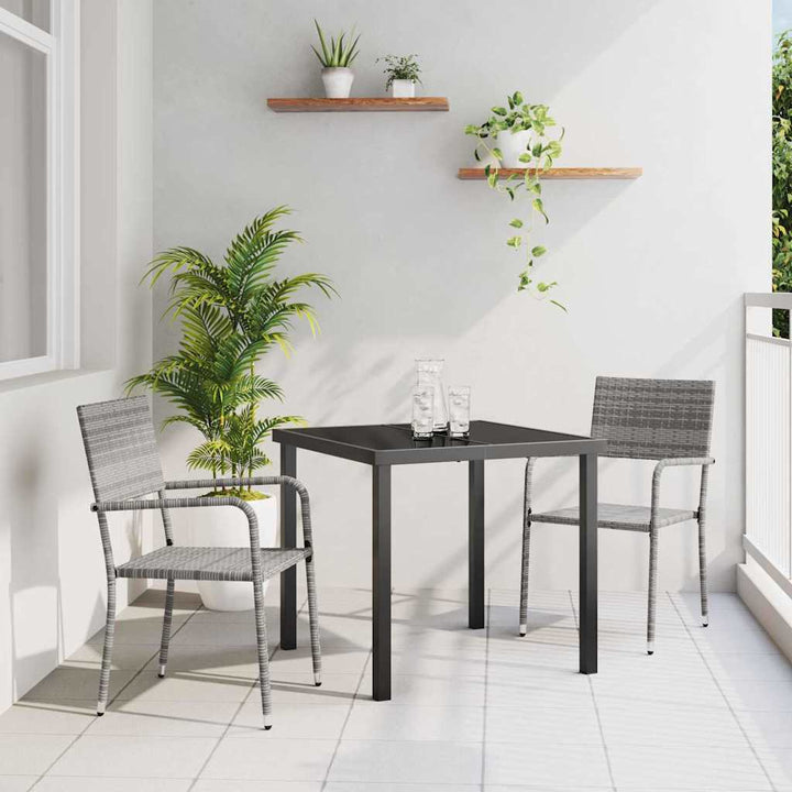Have Spisebordssæt 3 pcs Grå Poly rattan