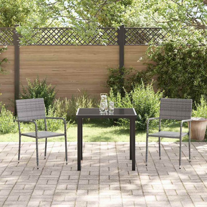 Have Spisebordssæt 3 pcs Grå Poly rattan