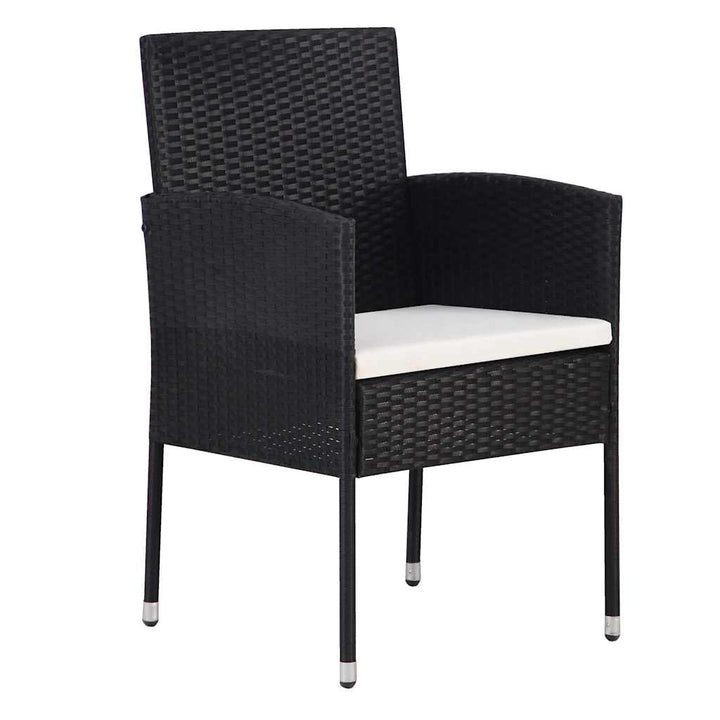 Have Spisebordssæt med pude 5 pcs Sort Poly rattan